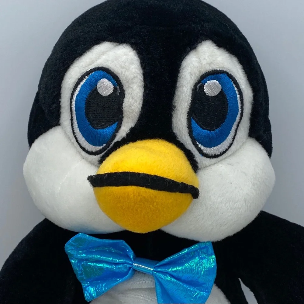 Nanco penguin plush blue‎ bow tie